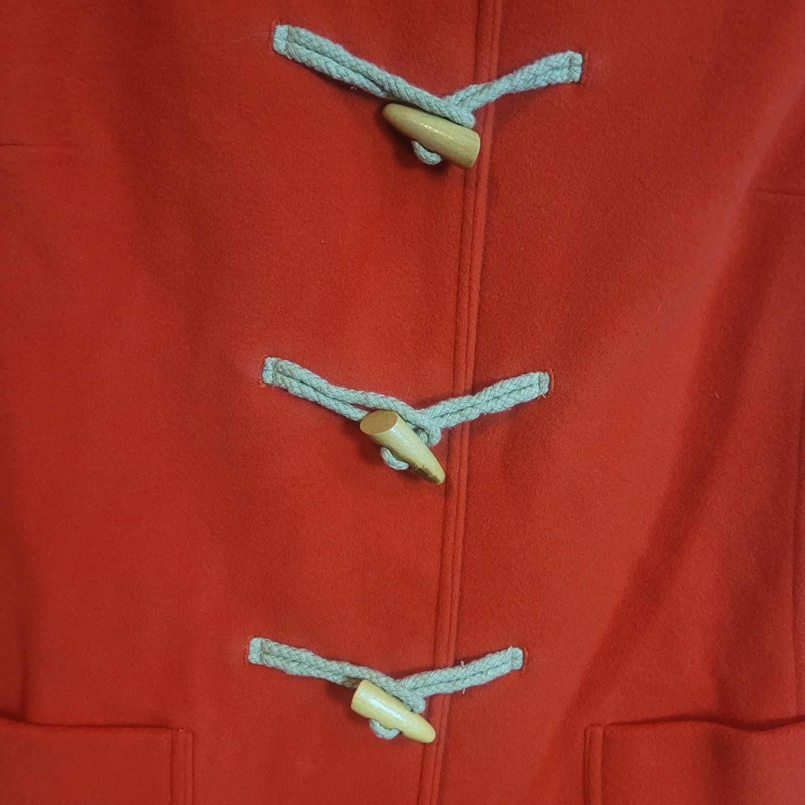 Moda International Wool Toggle Peacoat Women's Medium Orange Red Coat Y2k Nwot — image 5 of 8
